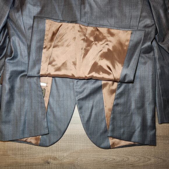 JACK VICTOR Mens Sport Coat Blazer 42R Gray Wool Striped Two-Button Notch Canada - Picture 4 of 16